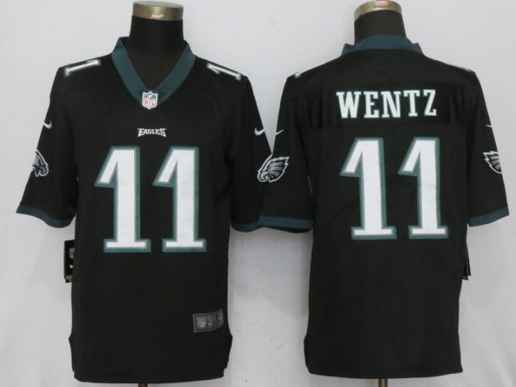 Men NFL NEW Nike Philadelphia Eagles #11 Wentz Black 2017 Vapor Untouchable Limited jersey->philadelphia eagles->NFL Jersey